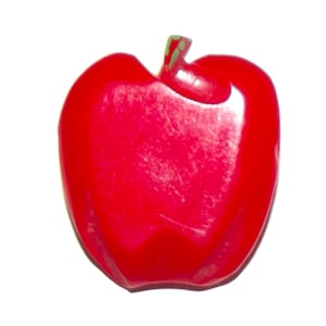 Large Chunky Vintage Realistic Red Bakelite Apple Button