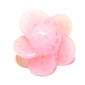 May include: A cluster of six polished, light pink stones arranged in a flower-like shape. The stones have a smooth, glossy surface with subtle darker pink speckles. The background is plain white.