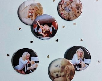 Sabrina Carpenter Man’s Best Friend Album Photo Inspired Aesthetic Handmade 1.25in pin button badge set | Short n’ Sweet Cute Pop Merch