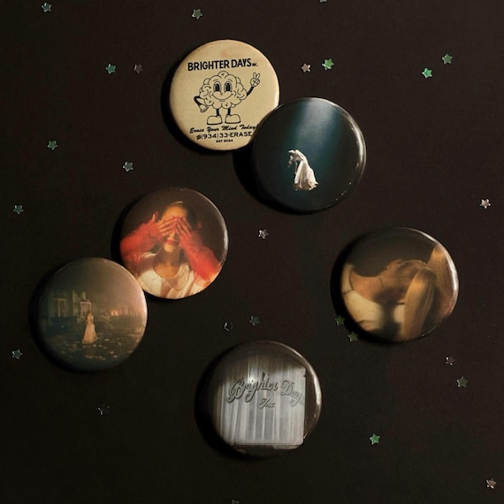 Ariana Grande Eternal Sunshine Inspired Aesthetic Handmade 1.25in pin button badge sets | Pop Merch Brighter Days tour Tote Stickers prints