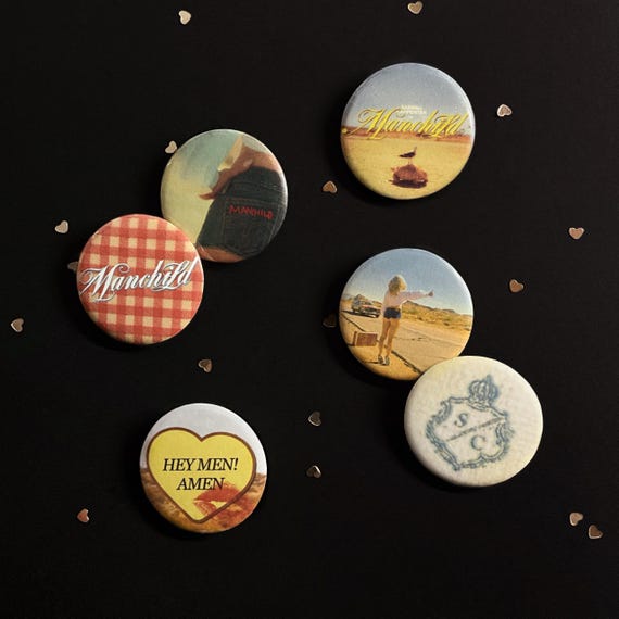Sabrina Carpenter Manchild Music Video Inspired Aesthetic Handmade 1.25in pin button badge set | Short n Sweet Cute Pop Girly tote Pins