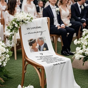 Reserved Wedding Memorial Chair Sign,Custom Memorial Wedding Sign Fabric,Personalized Wedding Banner,Memorials for Family Members