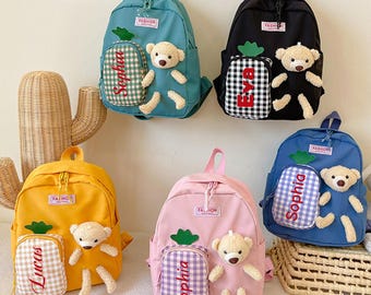 Personalized Kids Name Backpack,Teddy Bear Toddler backpack,Toddler Backpack,School Bag for Kids,Children's Backpack,Back to School