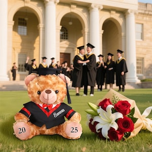Personalized Graduation Bear with Name,Custom Graduation Bear 2025,Gift for Grad,Keepsake Bear,High School Grad Gift,College Graduated Gifts