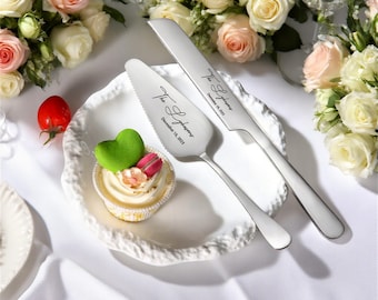 Personalized Cake Cutting Serving,Custom Wedding Cake Cutter,Engraved Knife Server Forks, Wedding Keepsake Ceremony Gift,Wedding Keepsake