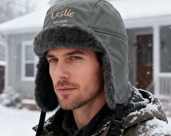 Шапка из меха кролика, зимняя, унисекс, серая, ручной работы