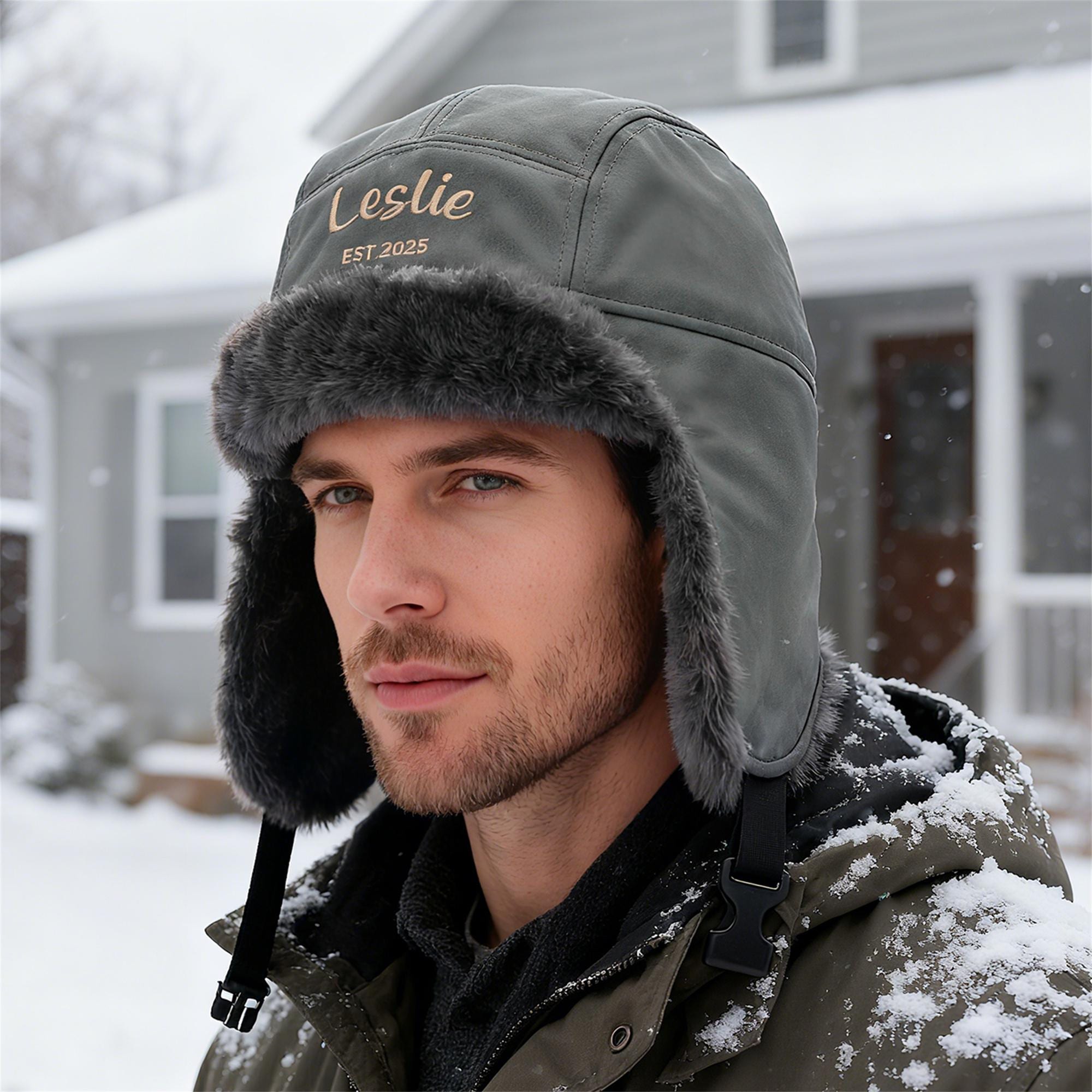 Chapka Trappeur Aviateur Pour Homme - Coton épais, Noir, Hiver - Neuf Avec étiquettes