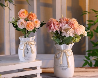 Personalized Engagement Vase,Custom Wedding Ceramic Flower Vase,Newly Engaged Flower Vase,Wedding Gifts,Couple Gifts,Gifts for Newlyweds