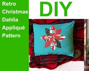 DIY Applikations Quilt Block Mönster - Juldahlia