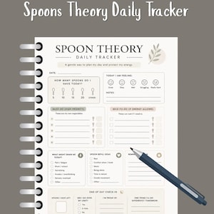 Spoon Theory Daily Planner | Chronic Illness Energy Tracker (PDF Download)
