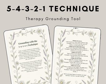 5-4-3-2-1 Grounding Technique: Anxiety & Panic Relief (Printable PDF)