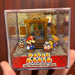 Paper Mario The Thousand Year Door Video Game Diorama Cube - Handmade! Shadow Box Papercraft | Gift for Nerds | Collectible, Nostalgia