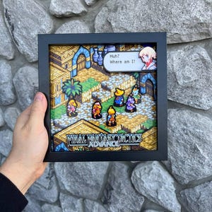 Final Fantasy Tactics Video Game 8&quot;x8&quot; Shadow Box - Handmade! Shadow Box Papercraft | For Nerds | Gaming, Collectible, Nostalgia