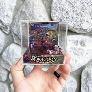 Legend of Dragoon Video Game Diorama Cube - Handmade! Shadow Box Papercraft | Gift for Nerds | Gaming, Collectible, Nostalgia, Retro