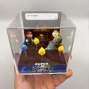 スーパーマリオギャラクシー ビデオゲーム ジオラマキューブ - 手作り！シャドーボックスペーパークラフト | オタクへのギフト | ゲーム、コレクターズアイテム、ノスタルジア、レトロ