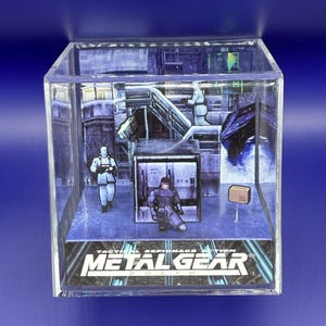 MetalGearSolid Facility Video Game Diorama Cube - Handmade! Shadow Box Papercraft | Gift for Nerds | Gaming, Collectible, Nostalgia, Retro
