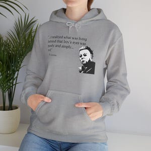 Myers Purely Evil Quote, Unisex Hoodie - Unisex Gildan Heavy Blend Hooded Sweatshirt, Halloween, Movie Quotes