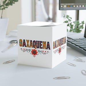Colorful Oaxaquena Note Cube, Decorative Sticky Notes, Office Desk Accessories, Unique Gifts, Home Organization, Floral Notepad