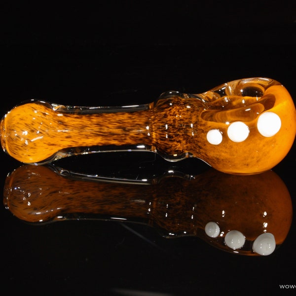 Unique Glass Spoon  Pipe, Orange Glass Pipe, Tobacco Smoking Pipe, Handmade Glass Pipe, Smoking Accessories