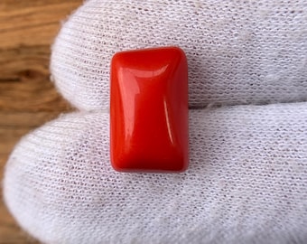 Red Coral Cushion Gemstones: Polished Healing Crystals for Jewelry