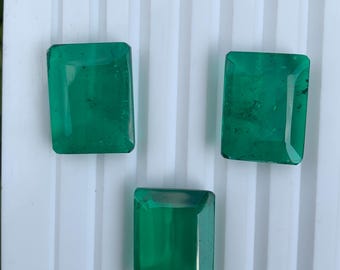 Emerald Cut Green Quartz Gemstone: Octagon Jewelry Making Stone