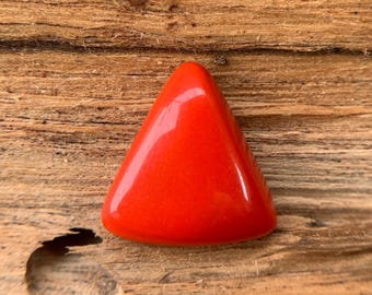 Red Coral Trillion Gemstones: Polished Healing Crystals for Jewelry (15x14x5) MM