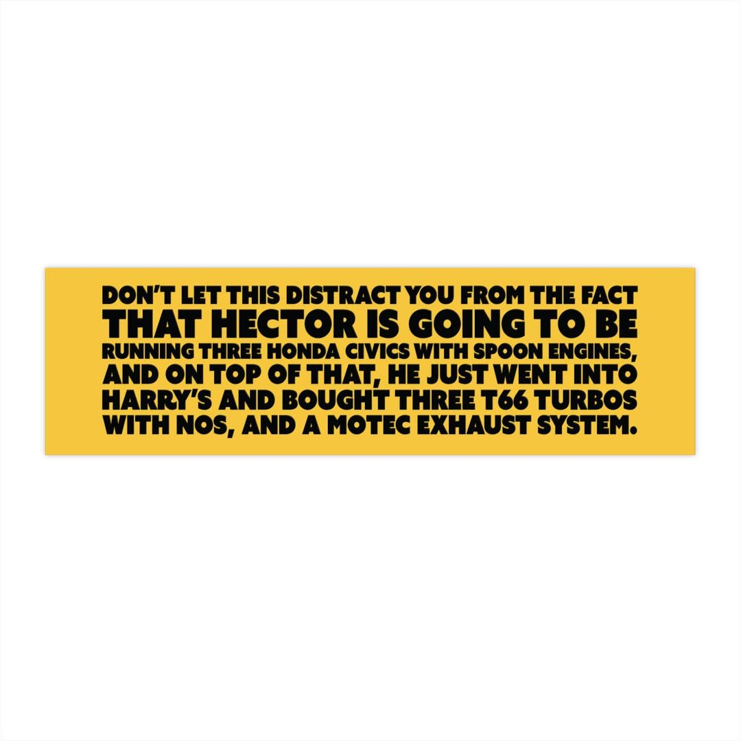 Spoon Engine Quote Fast & Furious Quote Bumper Sticker Magnet, Yellow Car Decal With ...