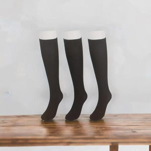 Seamless Bamboo Knee-High Socks, Ultra Soft, Breathable & Odor-Free, Skin-Friendly Long Black Socks for Everyday Comfort, Socks