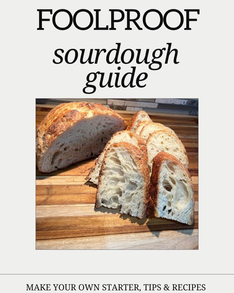Homemade sourdough bread guide in eBook format. Ideal for beginners or natural bakers wanting to learn traditional breadmaking with minimal, nourishing ingredients. Includes 9 recipes to get you going.