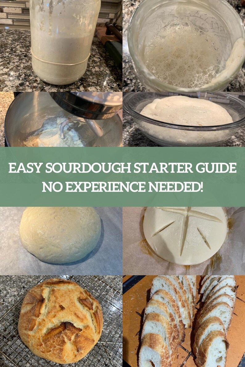 Sourdough guide PDF with simple instructions for beginners. Learn to bake healthy, homemade bread with natural ingredients and time tested techniques. Includes 2 bread recipes and 7 other delicious sourdough recipes to include in your everyday life.