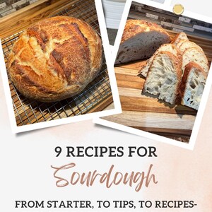 Printable sourdough guide featuring natural fermentation techniques, starter care, and step-by-step instructions for baking rustic, gut friendly bread at home.