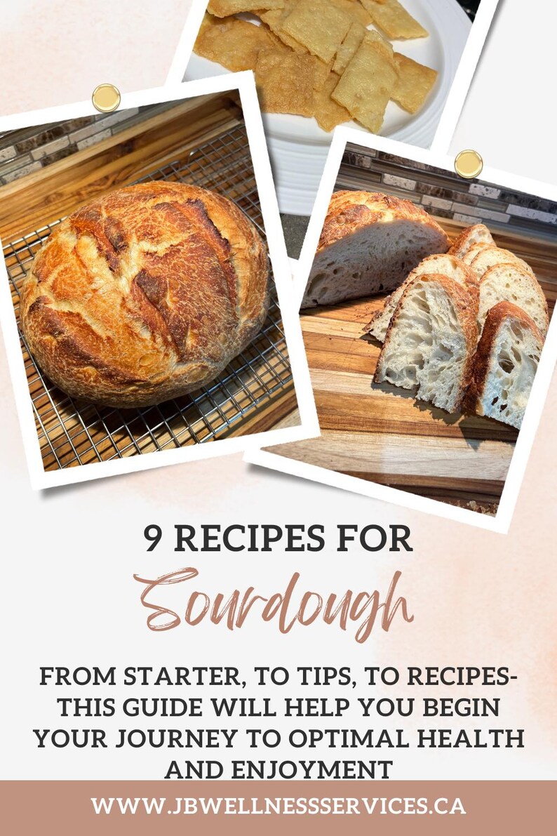 Printable sourdough guide featuring natural fermentation techniques, starter care, and step-by-step instructions for baking rustic, gut friendly bread at home.