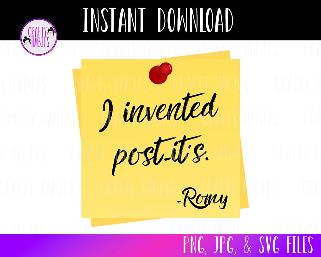 I Invented Postits Svg. Romy Romy and Michelle's High Etsy
