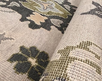Hand Knotted Oushak Wool Rug | Turkish Carpet Vintage-Inspired , Muted Black & Beige | 8x10 9x12 Large Area Rug for Living Room Décor