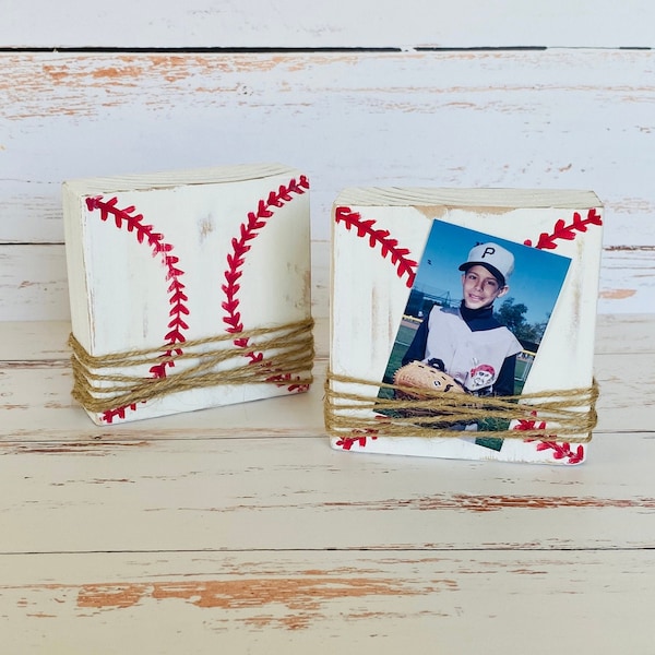 Baseball Photo Frame Block