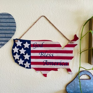 God Bless America Flag USA Wall Hanging