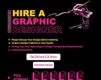 Contrata a un diseñador gráfico. Servicio de diseño gráfico personalizado para logotipos, carteles, diseño web y diseños a medida.