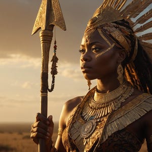 Queen Nzinga Poster – African Warrior Art – Spiritual Printable Wall Decor