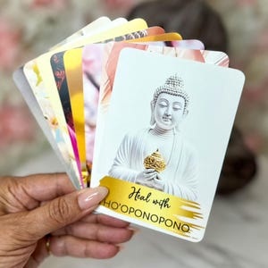 Sana con Ho’oponopono – Set de 32 cartas / Afirmaciones espirituales para la sanación, el perdón, el amor, la prosperidad, el bienestar y la paz interior