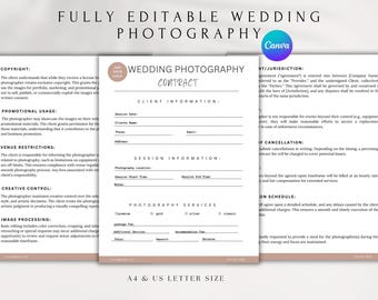 Wedding Photography Contract Template | Canva, Editable (PDF)