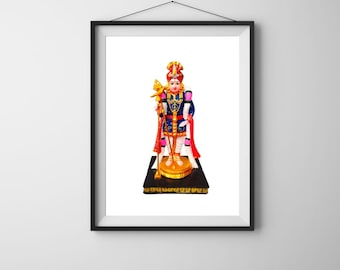 Lord Murugan Raja Alangaram Digital Art | Hindu God Decor (Instant Download)