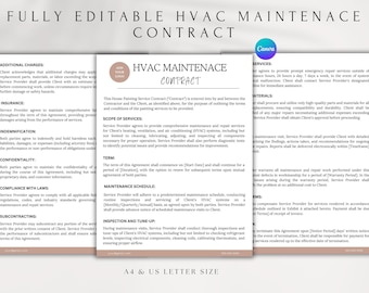 Editable HVAC Contract Template | Installation & Service Agreement (Canva Download)
