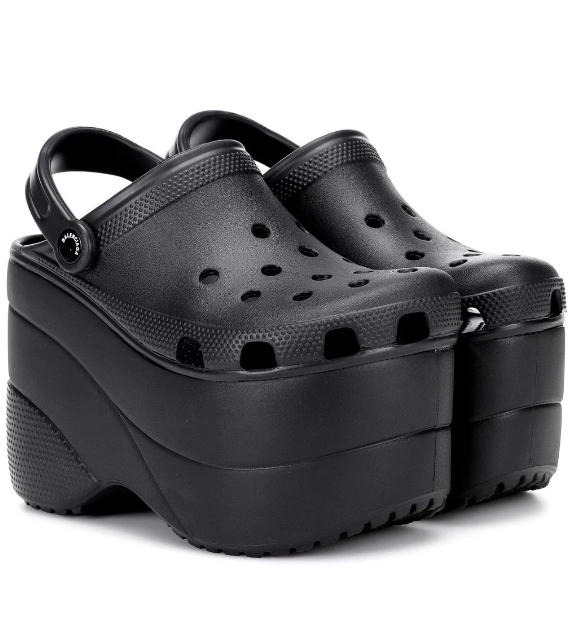 black platform crocs