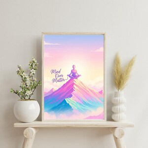 Poster &quot;La mente sulla materia&quot;: arte murale ispiratrice per la meditazione