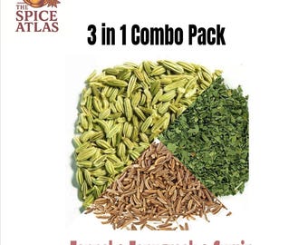Trio d'épices indiennes : fenouil, fenugrec, cumin - Remède ayurvédique