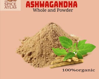 Organic Ashwagandha Root & Powder Set: Natural Adaptogen Herbal Supplement