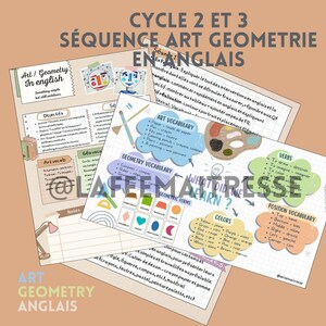 Séquence Art/ Géométrie en anglais - DNL + Carte mentale art plastique en anglais : le vocabulaire de l'art et de la géométrie en anglais.