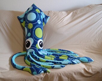 Squid body pillow | Etsy Plush Fleece Body Pillow Cover