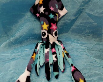 Gemma the Light Blue Starry Fleece Squid - Plush Stuffed Ocean Marine Animal