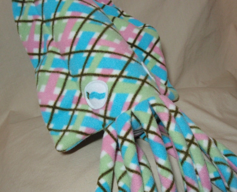 Isabelle the Pink Plaid Fleece Cuddlefish Ocean Marine Plush Stuffed Animal